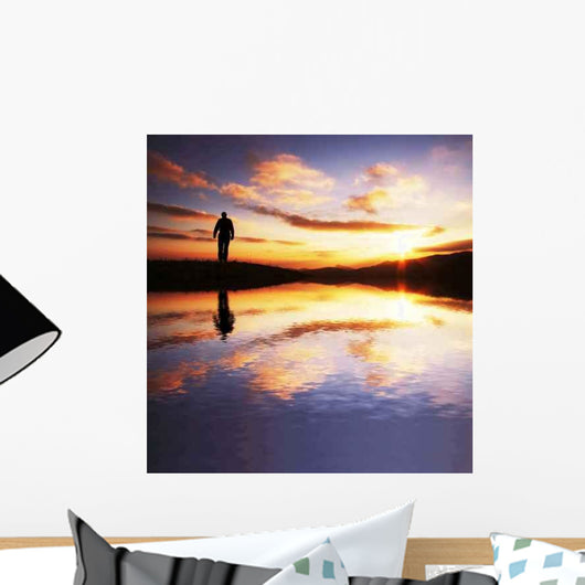 Male Going Sunrise Wall Decal