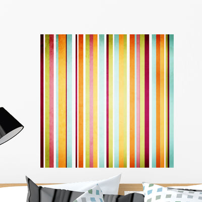 Retro Stripe Pattern with Wall Decal shown on a wall