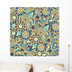 Seamless Blue Paisley Pattern Wall Decal