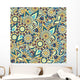 Seamless Blue Paisley Pattern Wall Decal