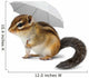 Funny chipmunk with umbrella on white Wall Decal