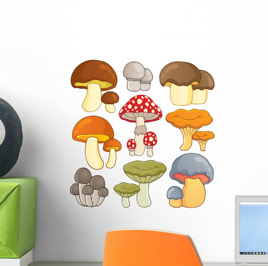 Nummy Fairy Mushrooms Wall Decal