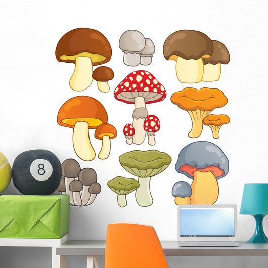 Nummy Fairy Mushrooms Wall Decal