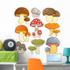 Nummy Fairy Mushrooms Wall Decal