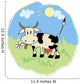 Funny Cartoon Cow Green Wall Decal