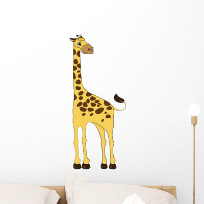 Giraffe shown on a wall