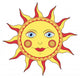 abstract cartoon sun Wall Decal