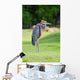Giant Heron Standing Green Wall Mural