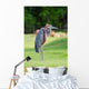 Giant Heron Standing Green Wall Mural