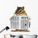 Funny chipmunk read newspaper Wall Mural