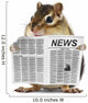 Funny chipmunk read newspaper Wall Mural