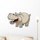 illustration of Cartoon Hippopotamus Wall Decal