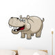 illustration of Cartoon Hippopotamus Wall Decal