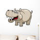 illustration of Cartoon Hippopotamus Wall Decal