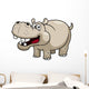 illustration of Cartoon Hippopotamus Wall Decal