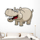 illustration of Cartoon Hippopotamus Wall Decal