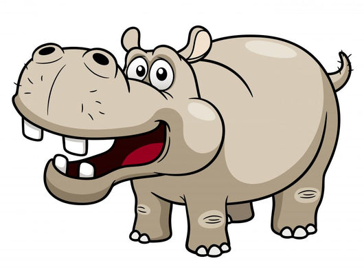 illustration of Cartoon Hippopotamus Wall Decal