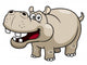 illustration of Cartoon Hippopotamus Wall Decal
