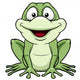 illustration of Cartoon green frog Wall Decal
