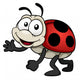 illustration of cartoon Lady bug Wall Decal