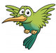 illustration of Cartoon Hummingbird Wall Decal