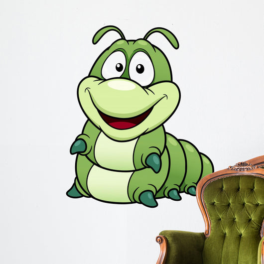 illustration of Cartoon worm Wall Decal