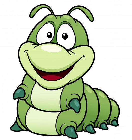 illustration of Cartoon worm Wall Decal