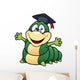 illustration of Cartoon worm professor Wall Decal