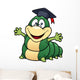 illustration of Cartoon worm professor Wall Decal