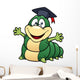 illustration of Cartoon worm professor Wall Decal