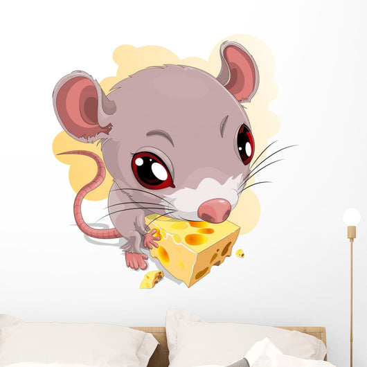 mouse and chees Wall Decal