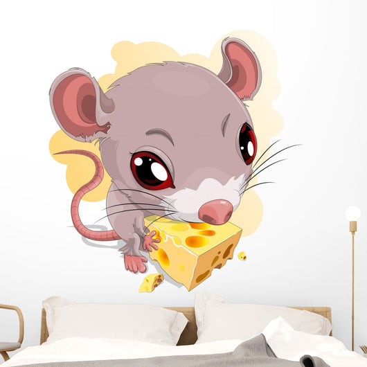mouse and chees Wall Decal