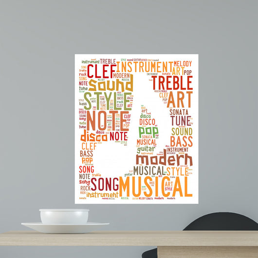 Words cloud illustration for music concept Wall Mural