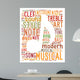 Words cloud illustration for music concept Wall Mural