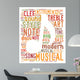 Words cloud illustration for music concept Wall Mural