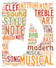 Words cloud illustration for music concept Wall Mural