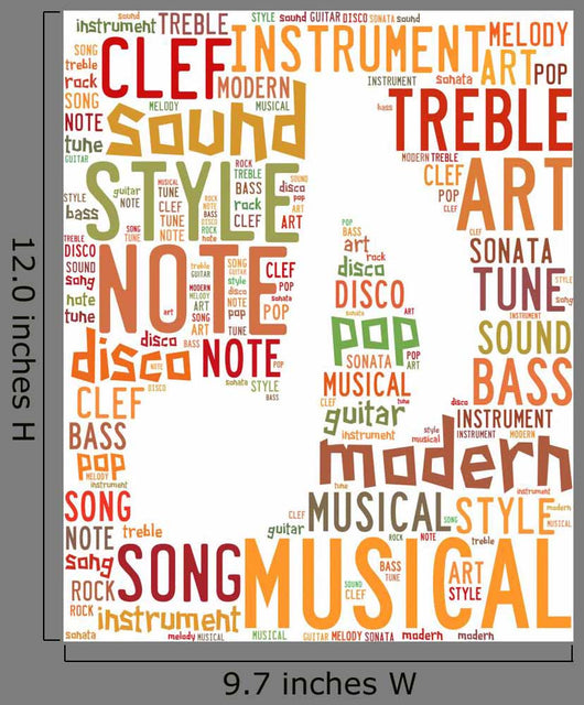 Words cloud illustration for music concept Wall Mural