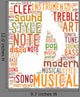 Words cloud illustration for music concept Wall Mural