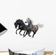 Two Horses Gallop White