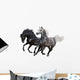 Two Horses Gallop White