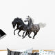Two Horses Gallop White