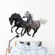 Two Horses Gallop White