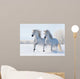 Two White Horses Gallop