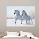Two White Horses Gallop