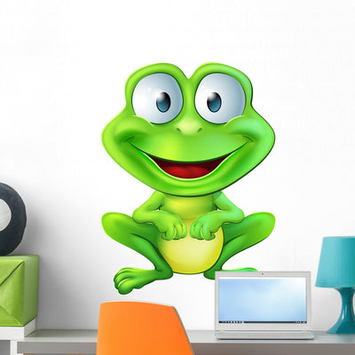 Cute Frog Character shown on a wall