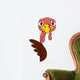 Scarred urkey with blank sign Wall Decal