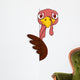Scarred urkey with blank sign Wall Decal