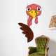 Scarred urkey with blank sign Wall Decal