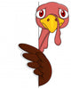 Scarred urkey with blank sign Wall Decal