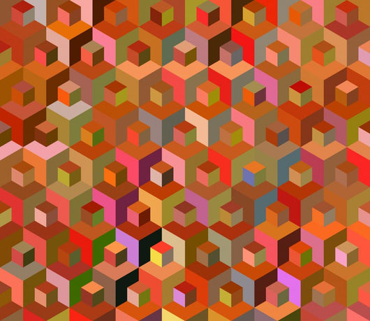 Seamless Multicolored Cubes Pattern Wall Decal